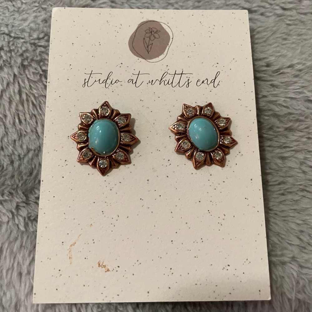 Turquoise and Gold Earrings